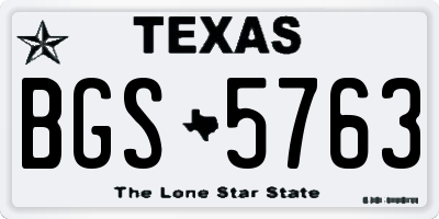 TX license plate BGS5763