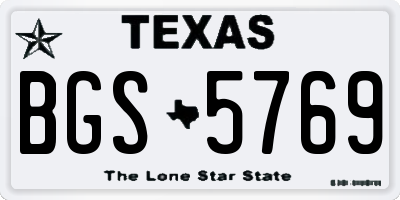TX license plate BGS5769