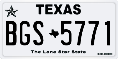TX license plate BGS5771