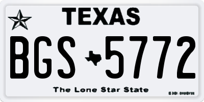 TX license plate BGS5772