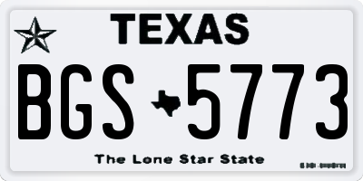 TX license plate BGS5773