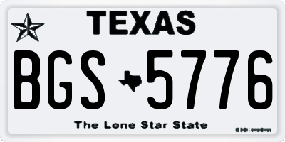 TX license plate BGS5776