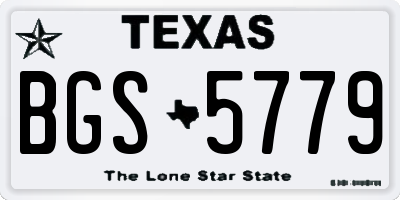 TX license plate BGS5779