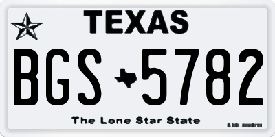 TX license plate BGS5782