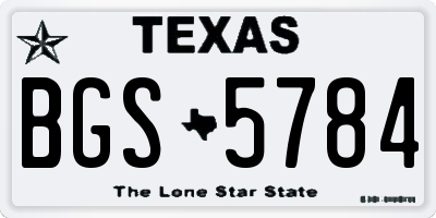 TX license plate BGS5784