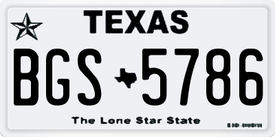 TX license plate BGS5786
