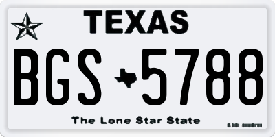 TX license plate BGS5788