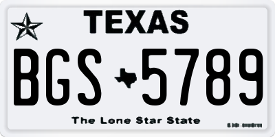 TX license plate BGS5789