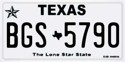 TX license plate BGS5790