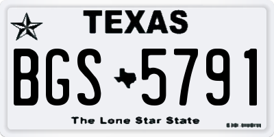 TX license plate BGS5791