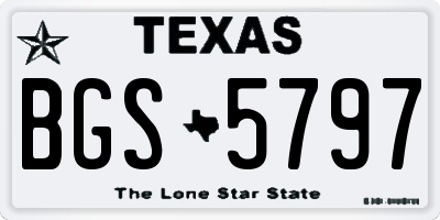 TX license plate BGS5797