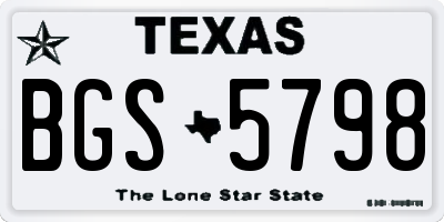 TX license plate BGS5798