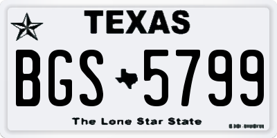 TX license plate BGS5799
