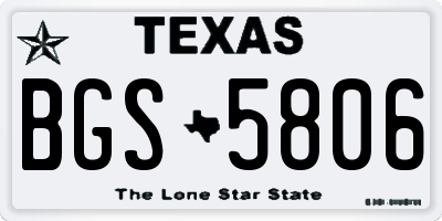 TX license plate BGS5806