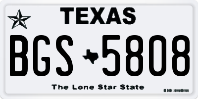 TX license plate BGS5808