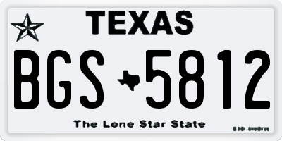 TX license plate BGS5812
