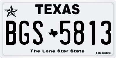 TX license plate BGS5813