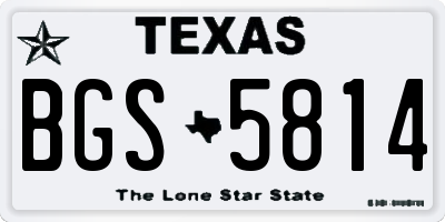 TX license plate BGS5814