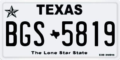 TX license plate BGS5819