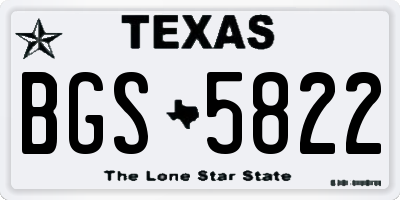 TX license plate BGS5822