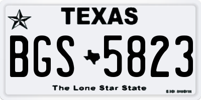 TX license plate BGS5823