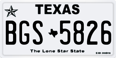 TX license plate BGS5826