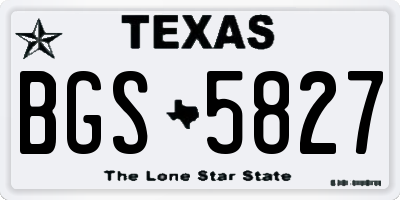 TX license plate BGS5827