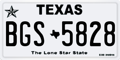 TX license plate BGS5828