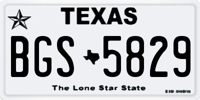 TX license plate BGS5829