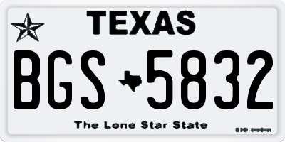 TX license plate BGS5832