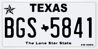 TX license plate BGS5841