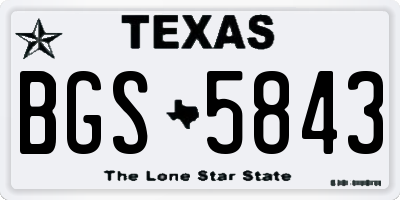 TX license plate BGS5843