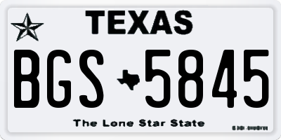 TX license plate BGS5845