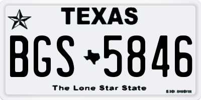 TX license plate BGS5846