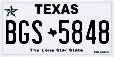 TX license plate BGS5848