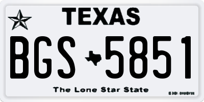TX license plate BGS5851