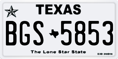 TX license plate BGS5853