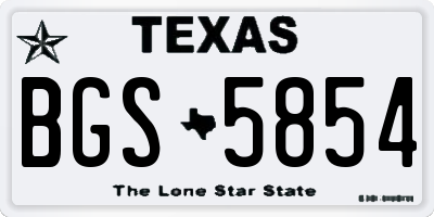 TX license plate BGS5854