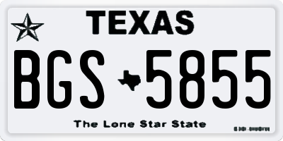 TX license plate BGS5855