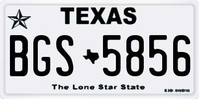 TX license plate BGS5856