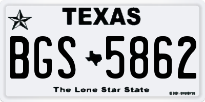 TX license plate BGS5862