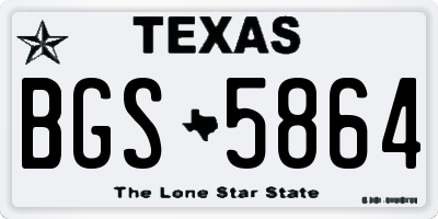 TX license plate BGS5864