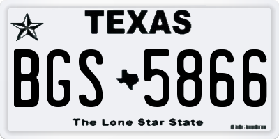 TX license plate BGS5866