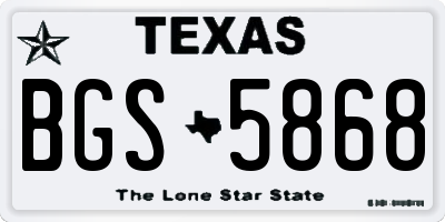 TX license plate BGS5868