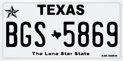 TX license plate BGS5869