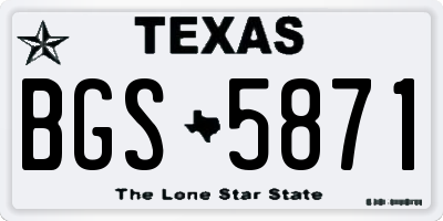 TX license plate BGS5871