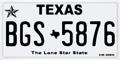 TX license plate BGS5876