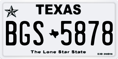 TX license plate BGS5878