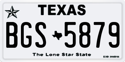 TX license plate BGS5879