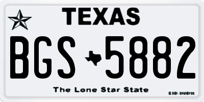 TX license plate BGS5882